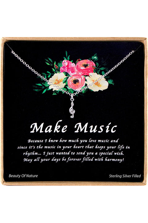 'Make Music' Boxed Charm Necklace - SF