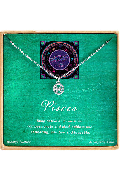 'Zodiac' Boxed Pisces Necklace - SF