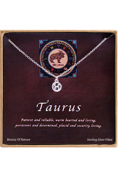 'Zodiac' Boxed Taurus Necklace - SF