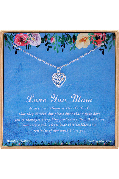 'Love You Mom' Boxed Charm Necklace - SF