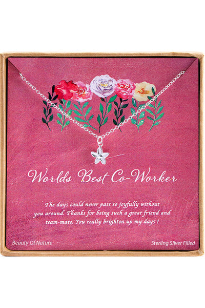 'Worlds Best Co-Worker' Boxed Charm Necklace - SF