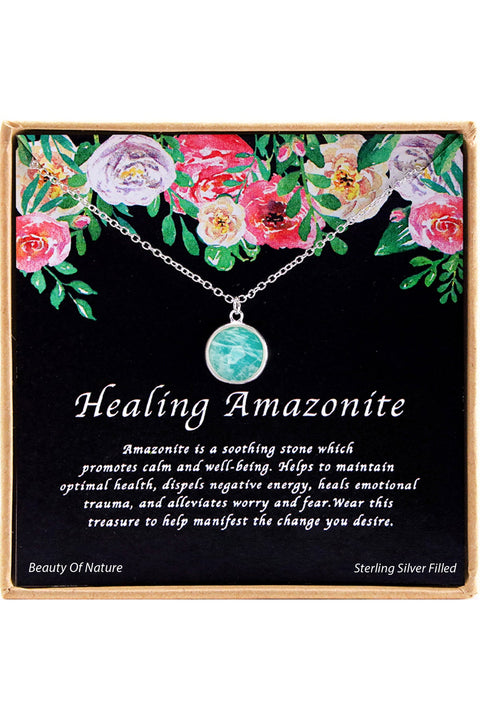 'Healing Gemstone' Boxed Charm Necklace - SF