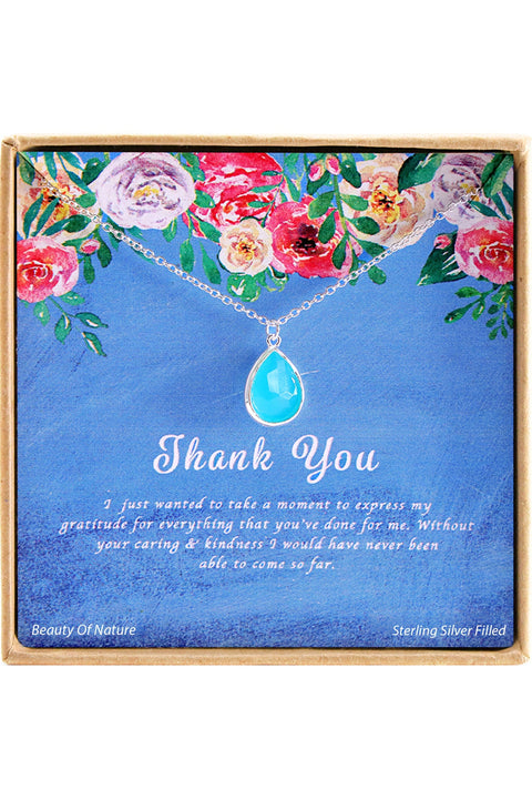 'Thank You' Boxed Charm Necklace - SF