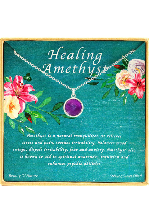 'Healing Gemstone' Boxed Charm Necklace - SF