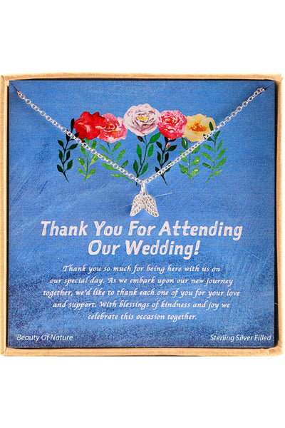 'Thank You For Attending Our Wedding' Boxed Charm Necklace - SF