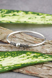 Sterling Silver Bali Bangle Bracelet - SS