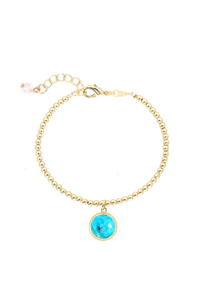 Turquoise Beaded Charm Bracelet - GF