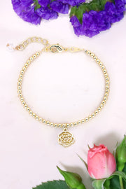 Rose Charm Beaded Bracelet - GF