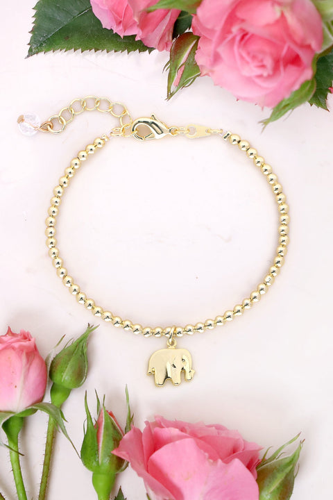 Elephant Charm Beaded Bracelet - GF