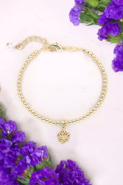 Lotus Charm Beaded Bracelet - GF