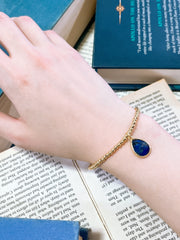 Lapis Beaded Charm Bracelet - GF