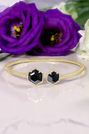 Hematite Hexagon Cuff Bracelet - GF