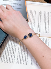 Lapis Hexagon Cuff Bracelet - GF