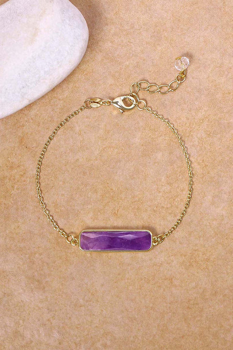 Amethyst Bar Bracelet - GF