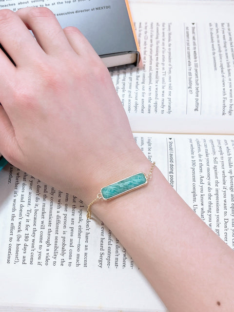 Amazonite Bar Bracelet - GF