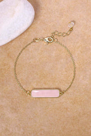 Rose Quartz Bar Bracelet - GF