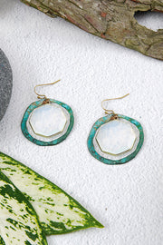 Patina & Moonstone Crystal Drop Earrings - BR