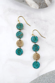 Natural Blue Patina Florette Earrings - BR