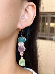 Sterling Silver Mixed Gemstone Shiva Earrings - SS