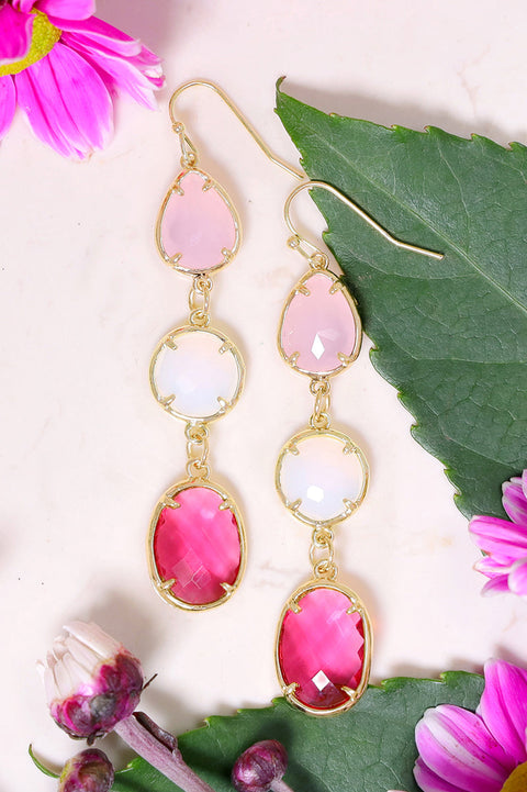 Mixed Crystal Drop Earrings - GF