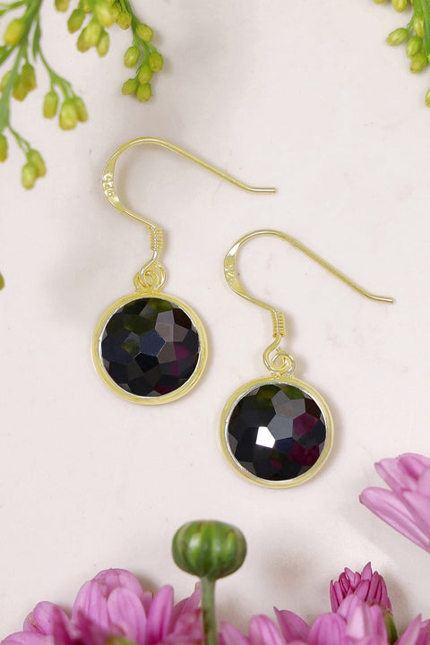 Hematite Fancy Cut Round Earrings - GF