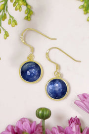 Kyanite Fancy Cut Round Earrings - GF