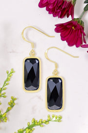 Hematite Rectangle Earrings - GF