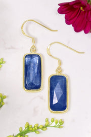 Kyanite Rectangle Earrings - GF