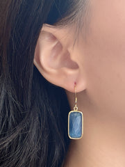 Kyanite Rectangle Earrings - GF