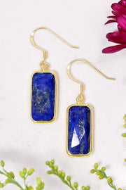 Lapis Rectangle Earrings - GF