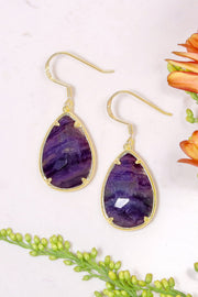 Amethyst Pear Cut Earrings - GF