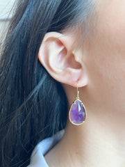 Amethyst Pear Cut Earrings - GF