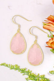 Rose Quartz Pear Cut Earrings - GF