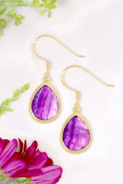 Amethyst Teardrop Earrings - GF