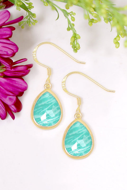 Amazonite Teardrop Earrings - GF