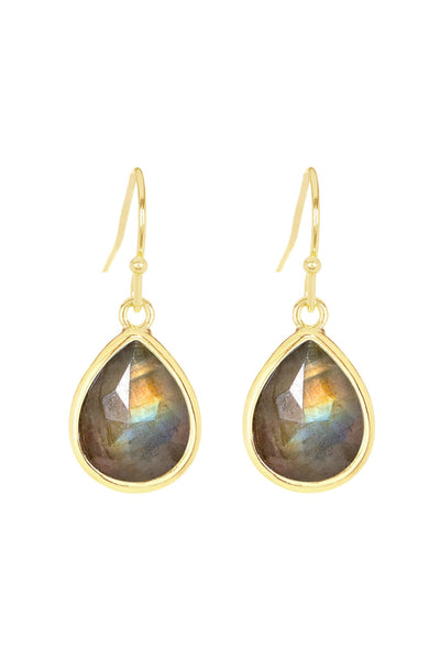 Labradorite Teardrop Earrings - GF