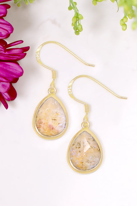 Lily Fossil Teardrop Earrings - GF