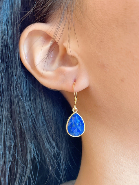 Lapis Teardrop Earrings - GF