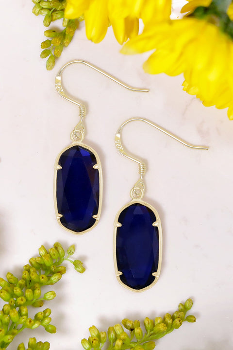 London Blue Crystal Drop Earrings - GF