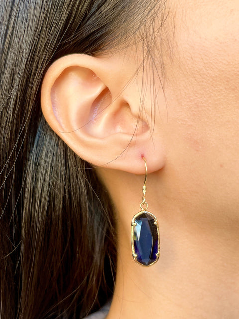 London Blue Crystal Drop Earrings - GF