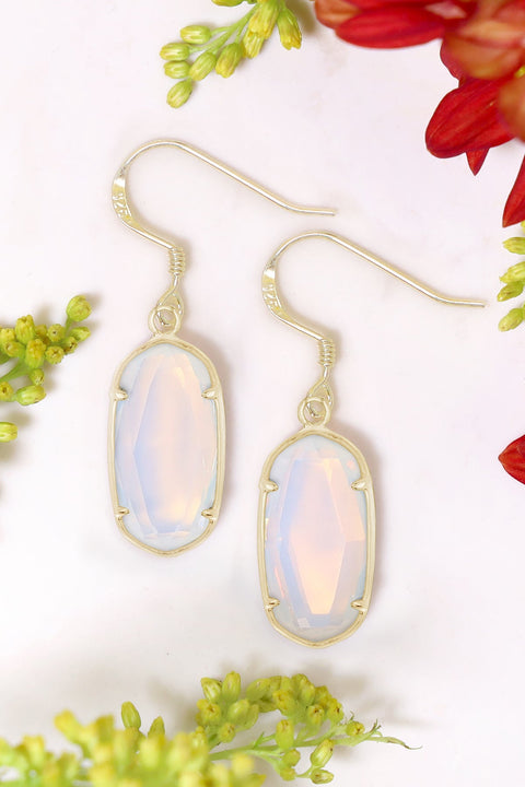 Moonstone Crystal Drop Earrings - GF