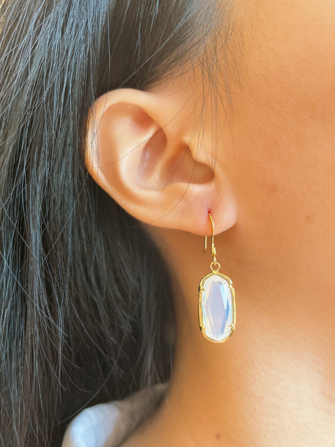 Moonstone Crystal Drop Earrings - GF