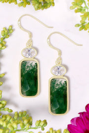 Moss Agate Drop Earrings - GF