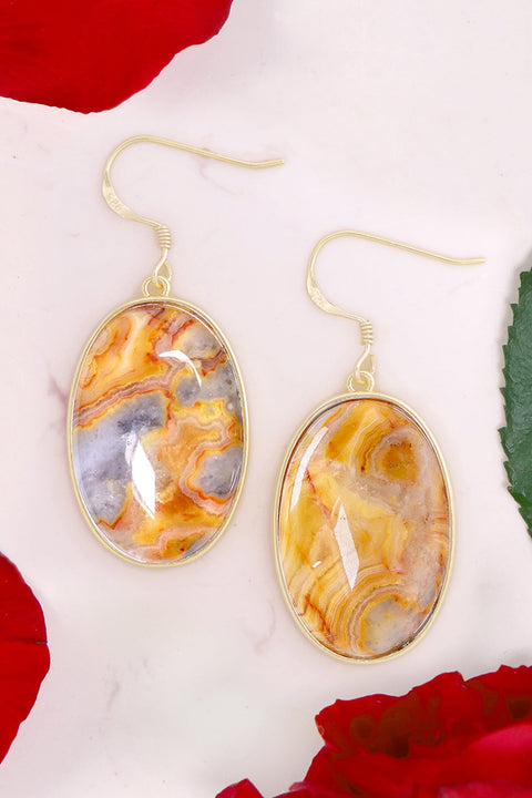 Crazy Lace Agate Statement Earrings - GF