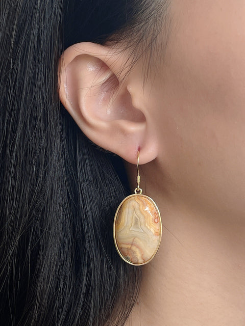 Crazy Lace Agate Statement Earrings - GF