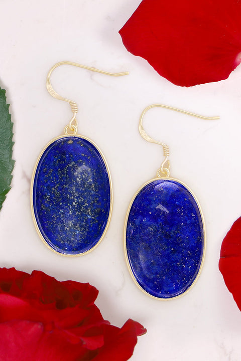 Lapis Statement Earrings - GF