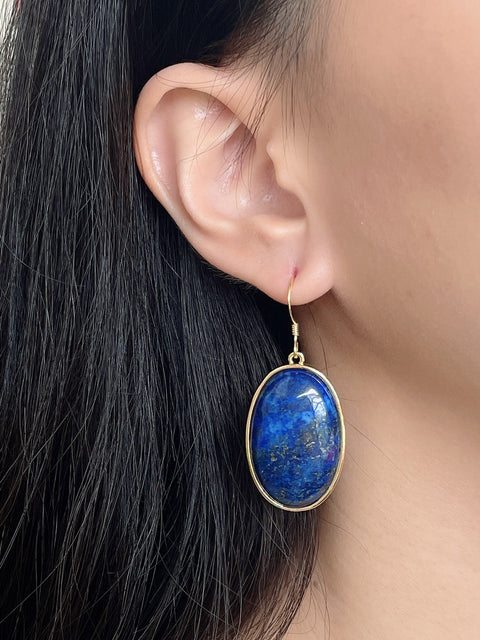 Lapis Statement Earrings - GF