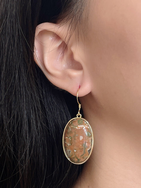 Rhyolite Jasper Statement Earrings - GF