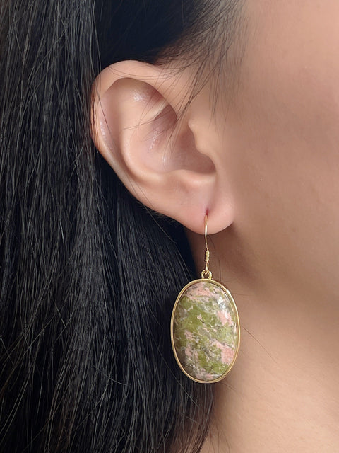 Unakite Statement Earrings - GF