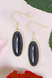 Hematite Oval Drop Earrings - GF